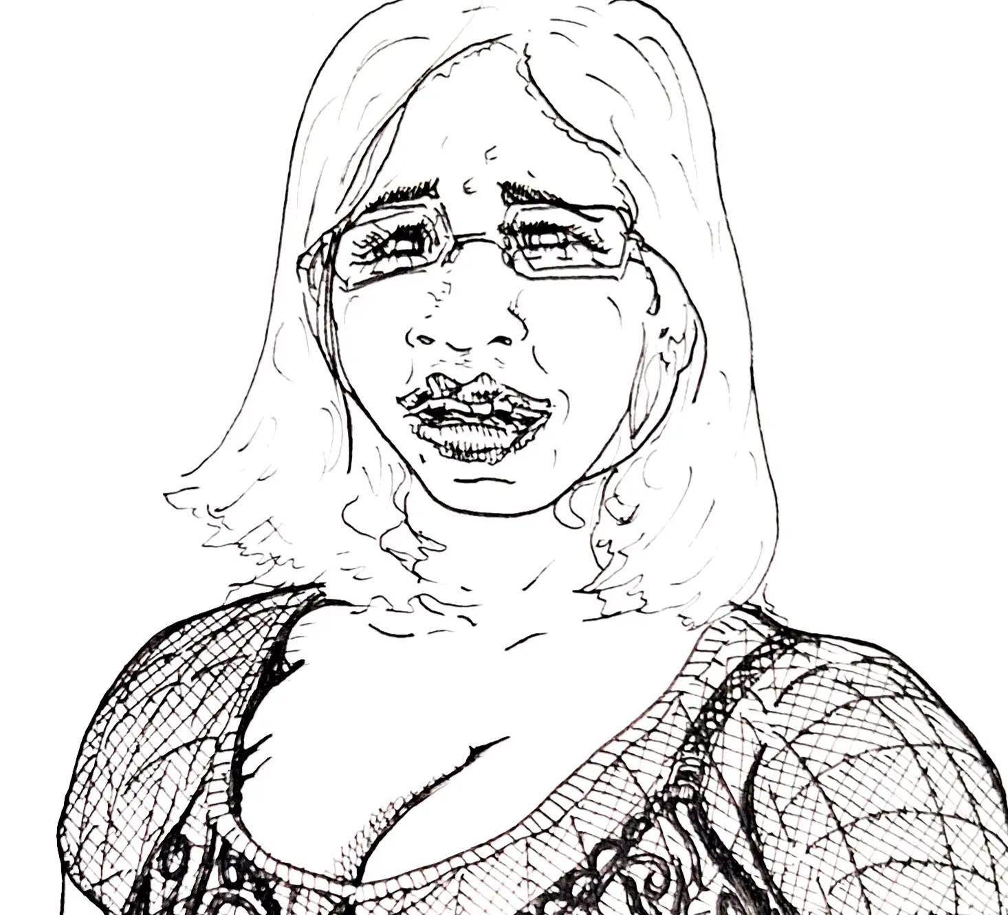 網タイツ熟女