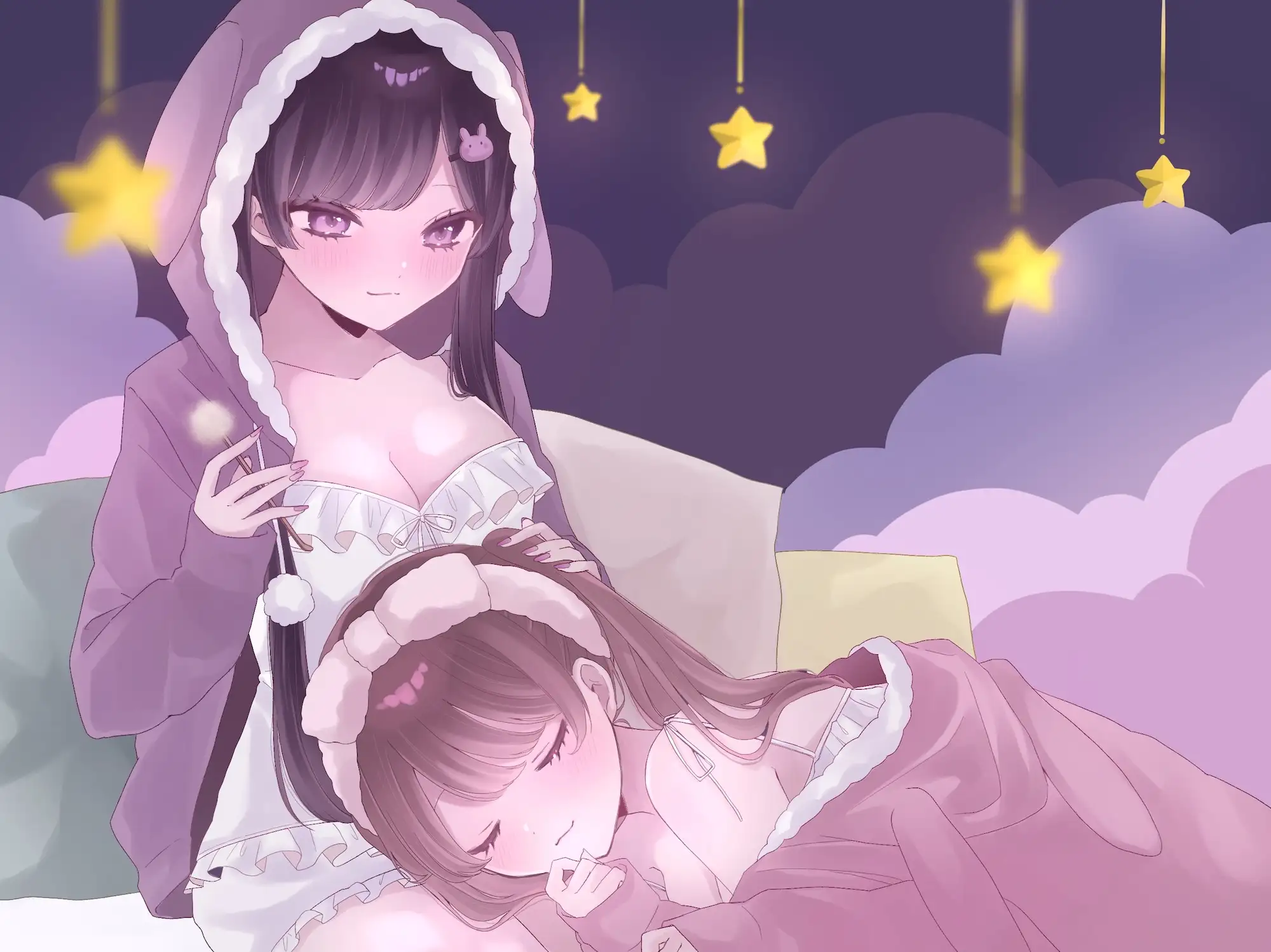 【KU100】耳かきしあってる双子姉妹がだんだん気持ちよくなってしまう没入体験ASMR