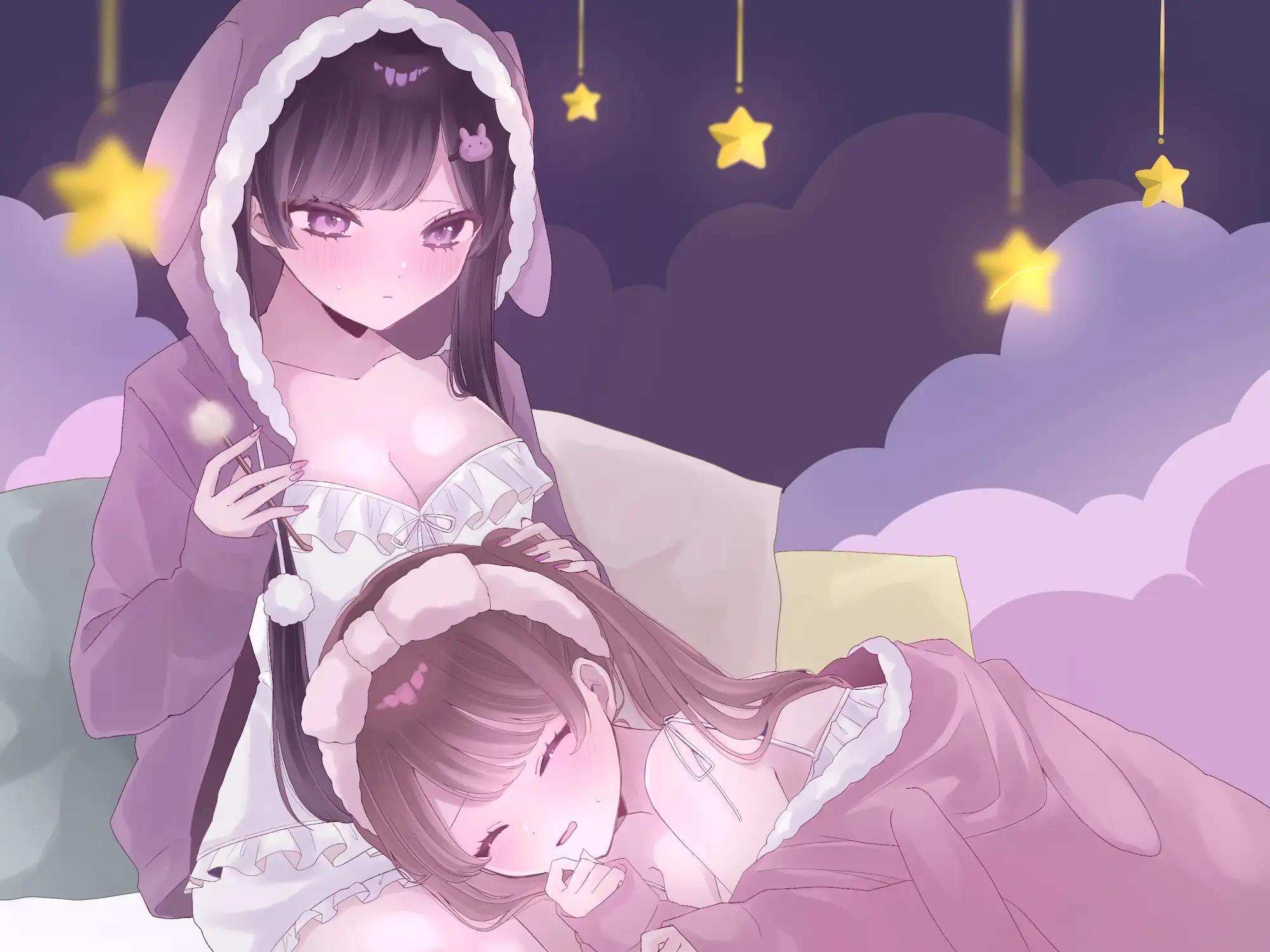 【KU100】耳かきしあってる双子姉妹がだんだん気持ちよくなってしまう没入体験ASMR