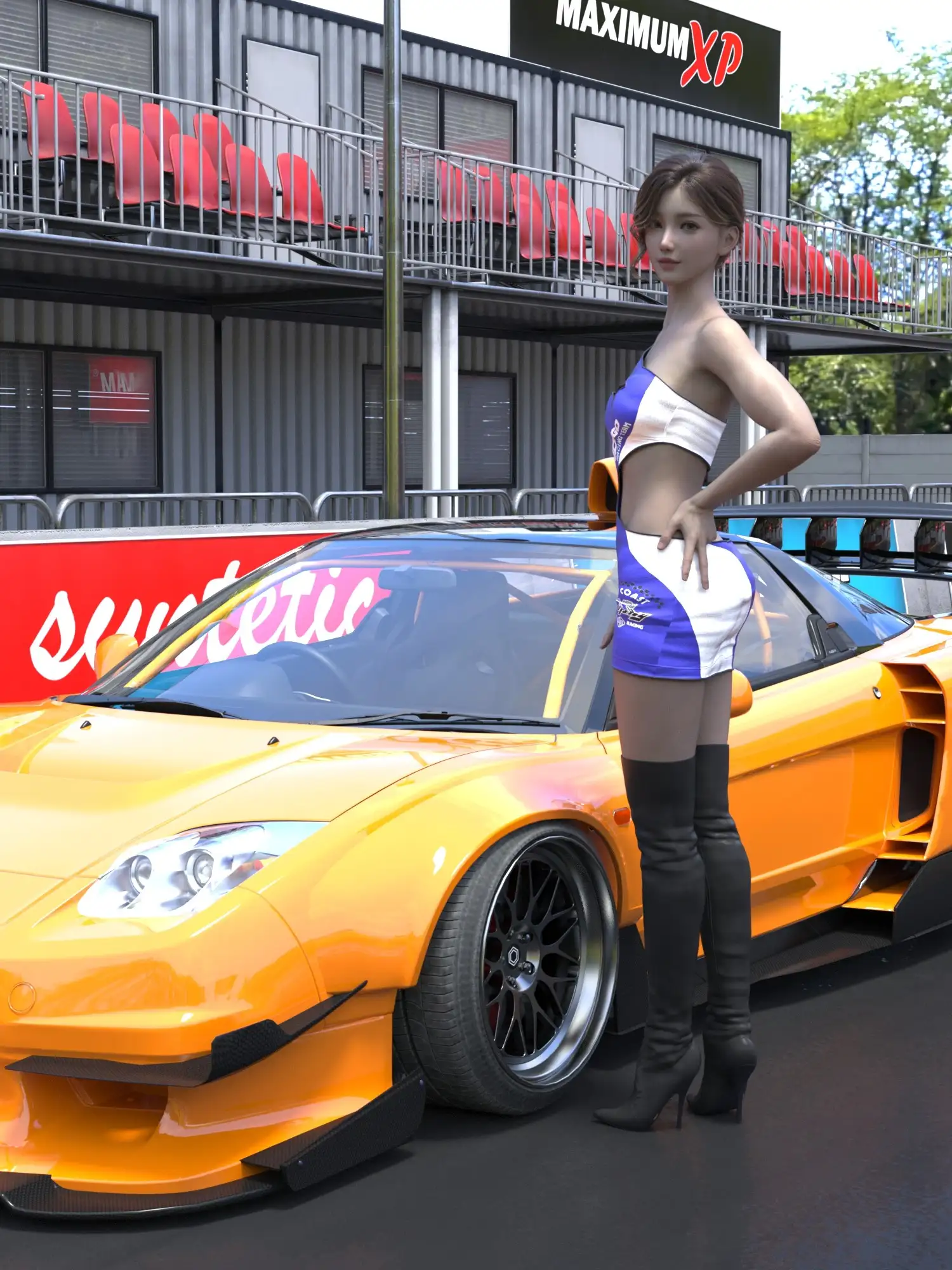 1週間の便秘を全部出しちゃうレースクイーンコスプレ女子大生