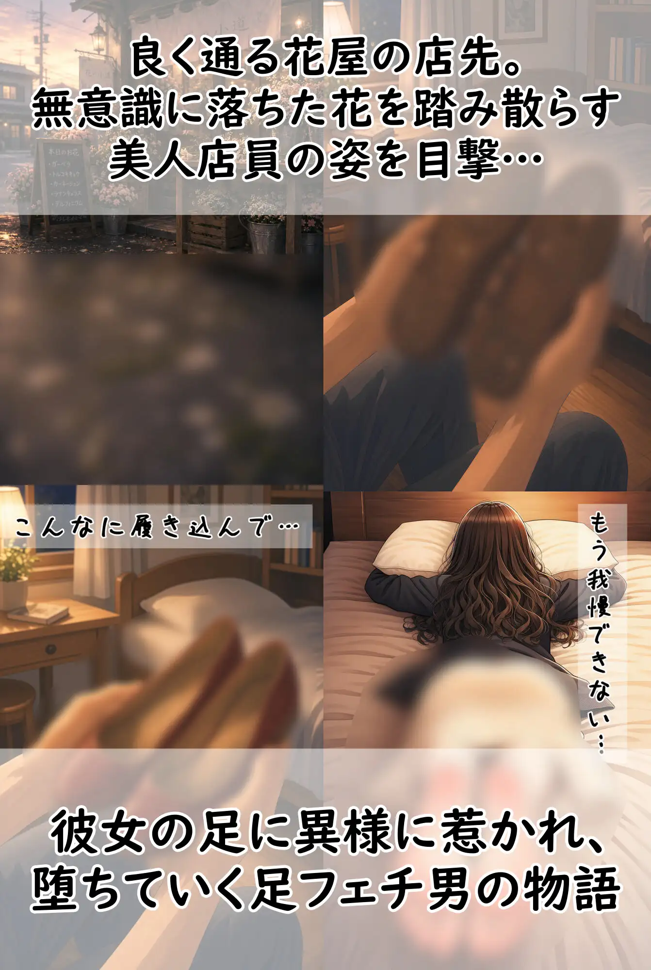 【足の匂いフェチ】可愛い花屋店員のパンプス足で無残に踏み散らされる花たちと、蒸れた足の匂いの誘惑【クラッシュ】