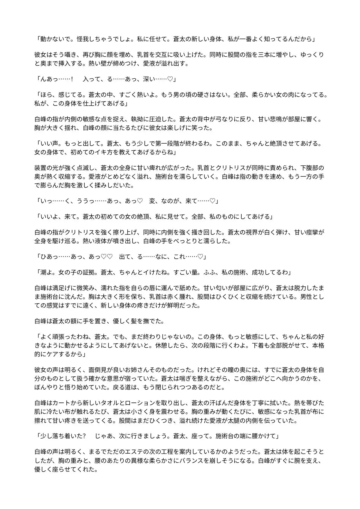 高級エステのセラピストに女体化された俺 ～美容器具で敏感な身体を作り変えられ、施術台の上で雌に調教される～