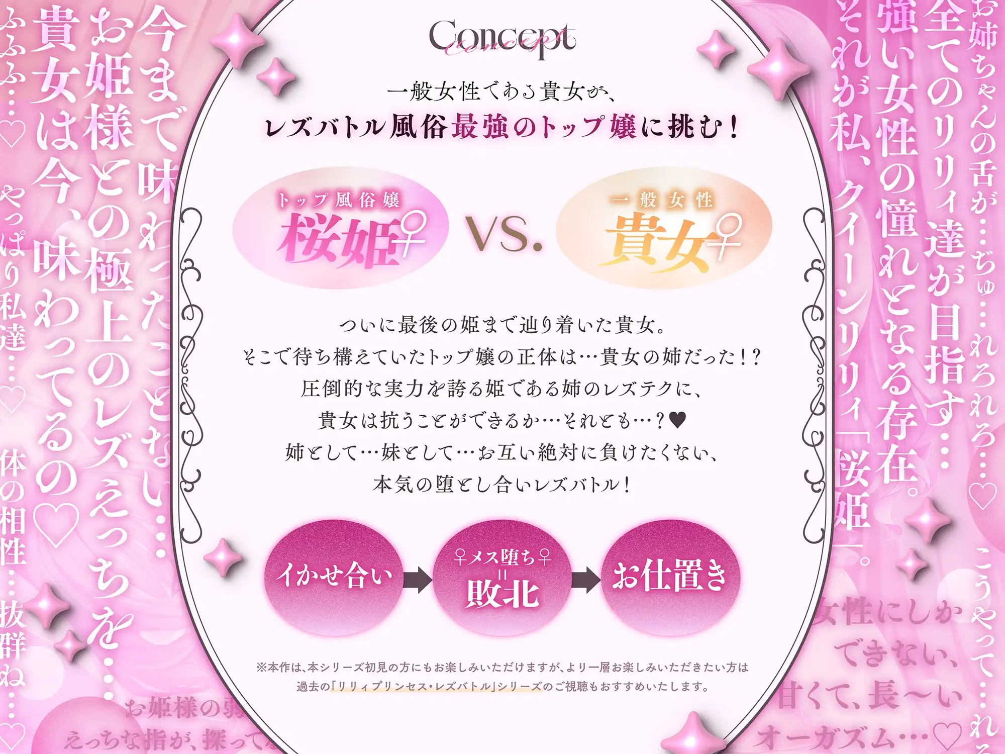 【KU100】リリィプリンセス・レズバトル『vs.桜姫』 レズテク最強のトップ風俗嬢は貴女の『お姉ちゃん』！? メス堕ちするまでイかせ合う濃厚姉妹レズえっちバトル！
