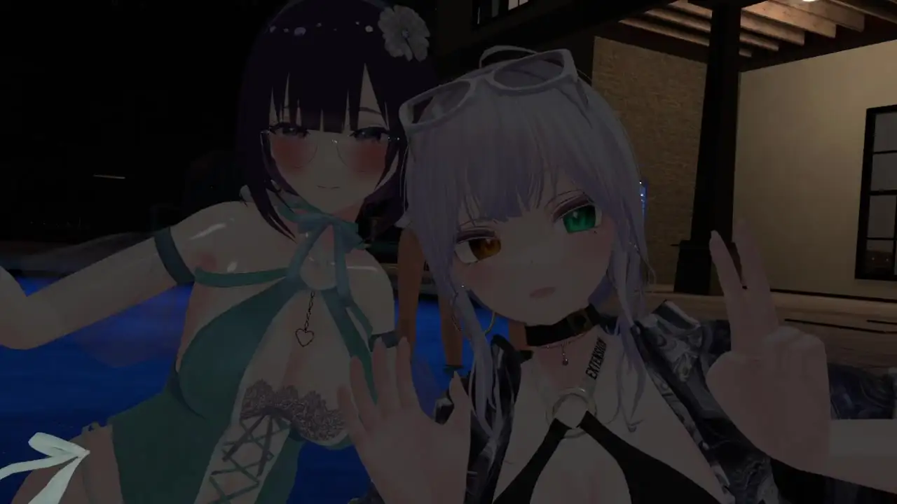 【視聴者参加型】ポプロナイトプール撮影会【ChilloutVR】 事務乃あんず