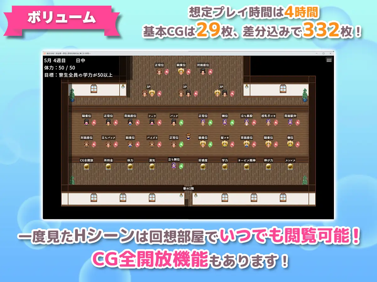 絶対合格！洗悩寮～寮生と寮母を俺好みに育てる1年間～