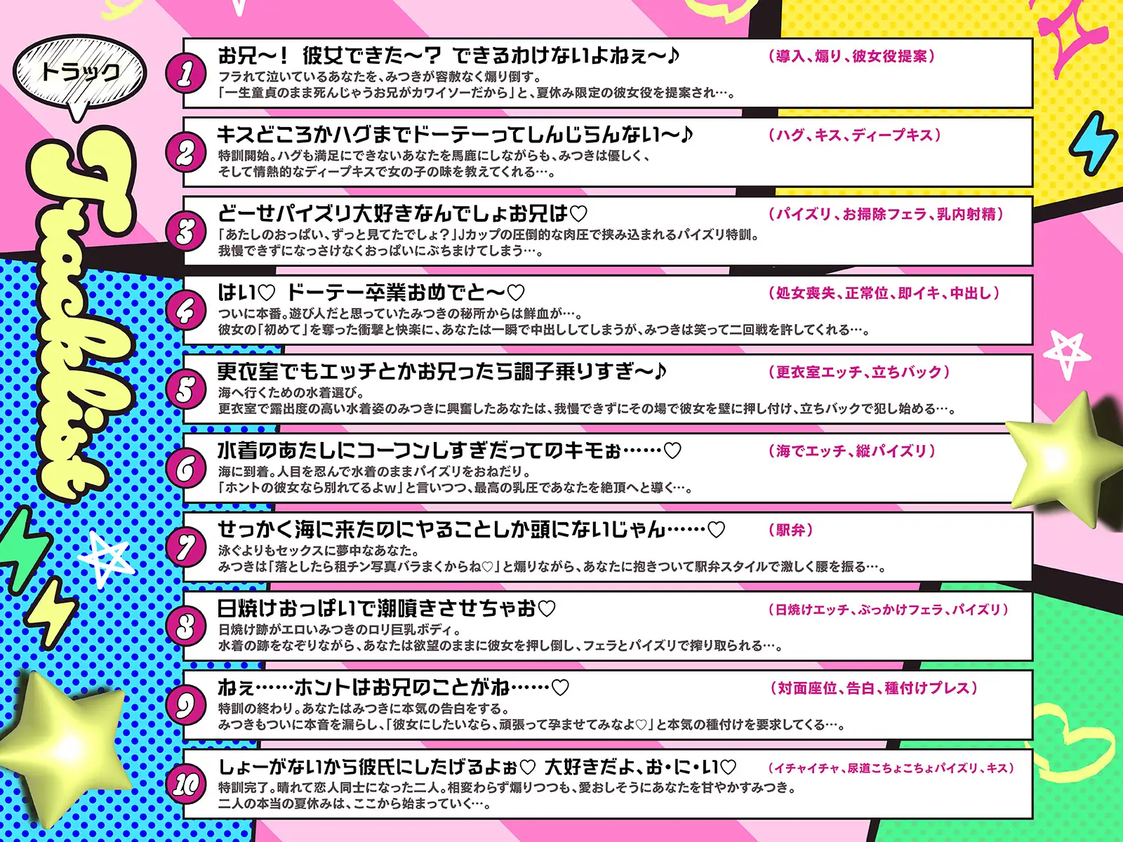煽りメ○ガキみつきの夏休み限定・彼女役特訓搾精！～ドーテーキモお兄にオスとしての自信つけさせてあげるぅ♡～(KU100収録作品)