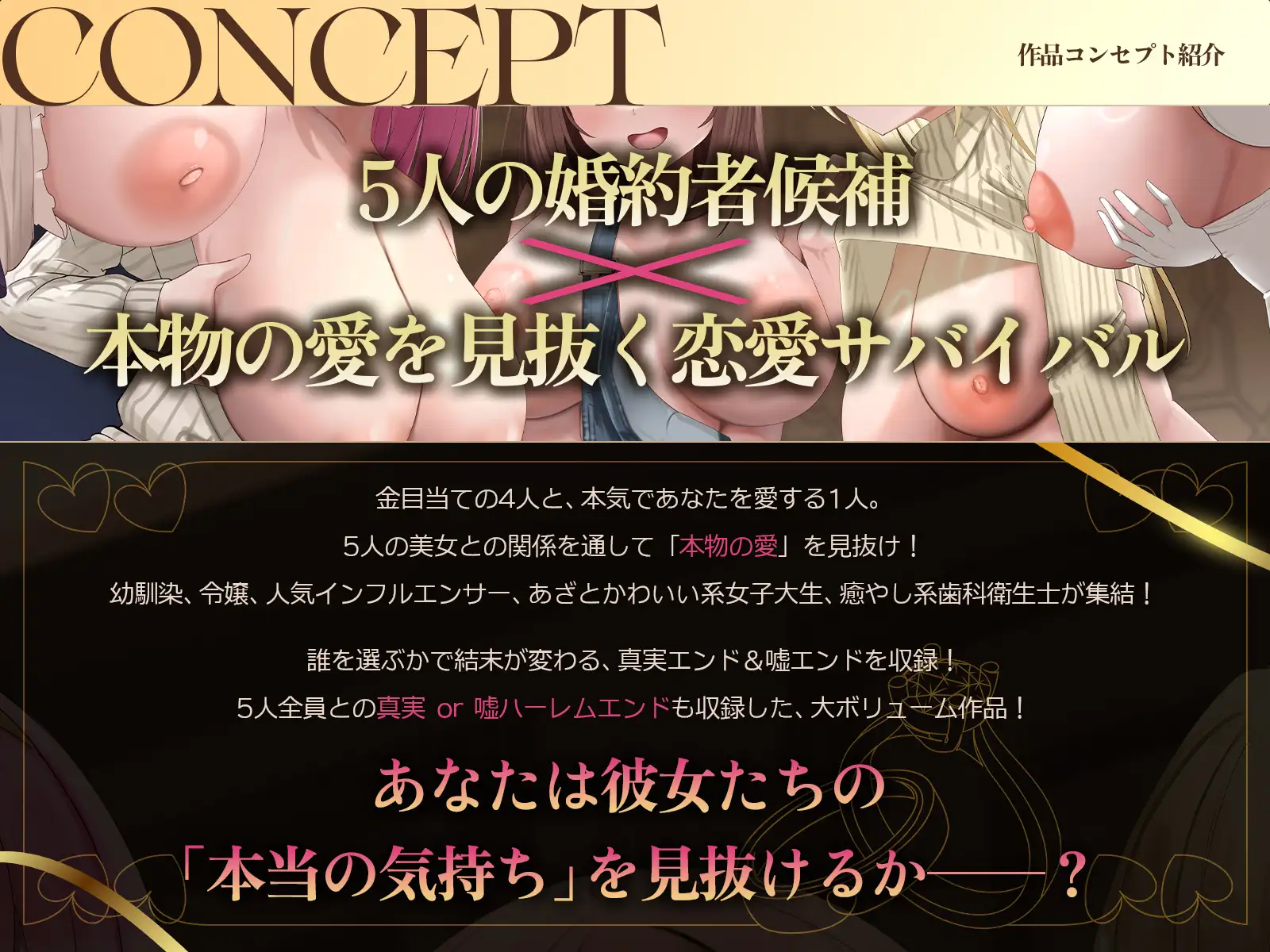 【早期特典】【5時間x5人】金持ちDT争奪♡嘘つき恋愛サバイバル~5人も婚約者候補がいるのに俺を本当に愛しているのは、たった1人だけらしい~