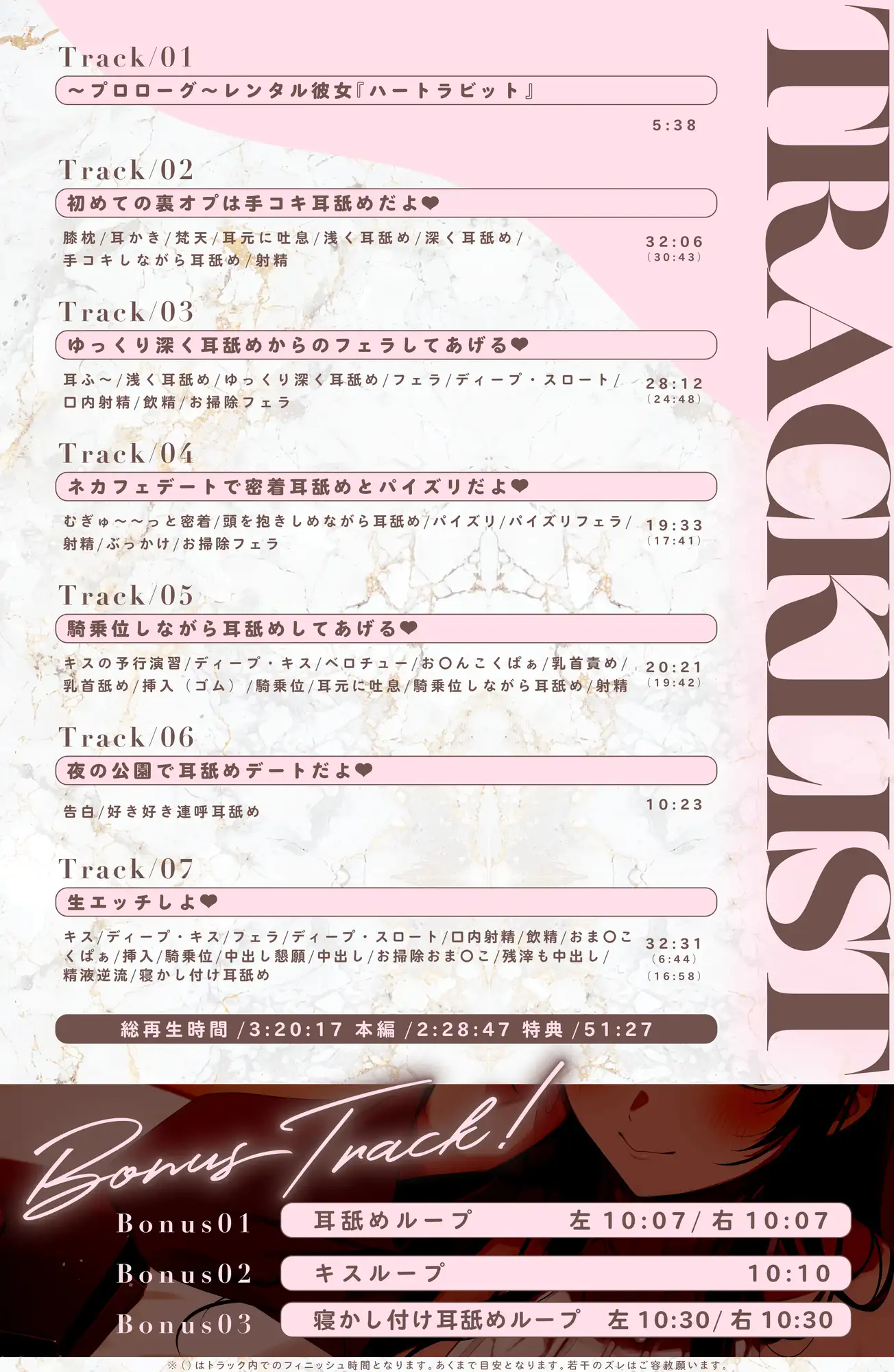 【2周年記念14日限定50%OFF】Hなウサギ貸し出し中♡レンタル彼女ハートラビット~現役JD愛乃の裏オプ耳舐めデート♡~