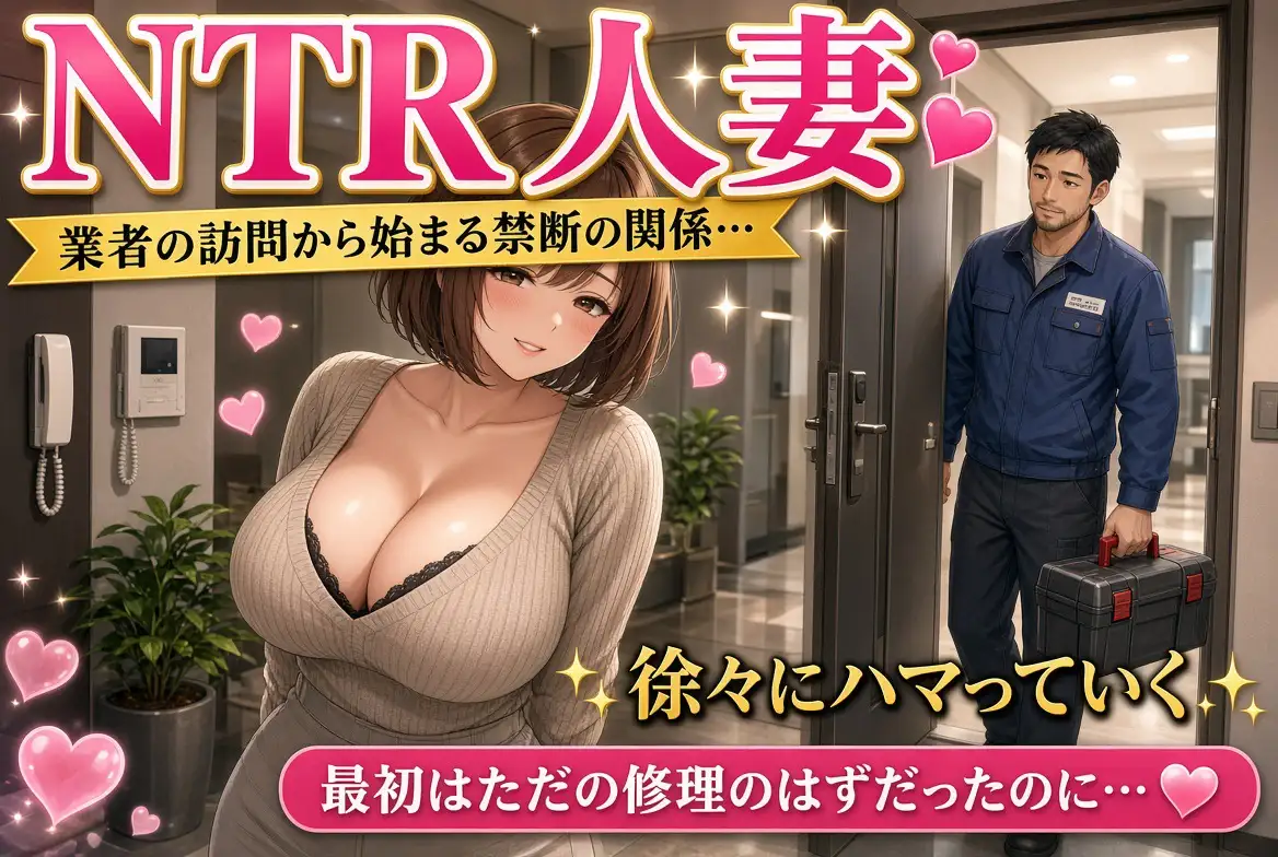 【人妻NTR】玄関で業者に犯されて、他人棒の虜になった私