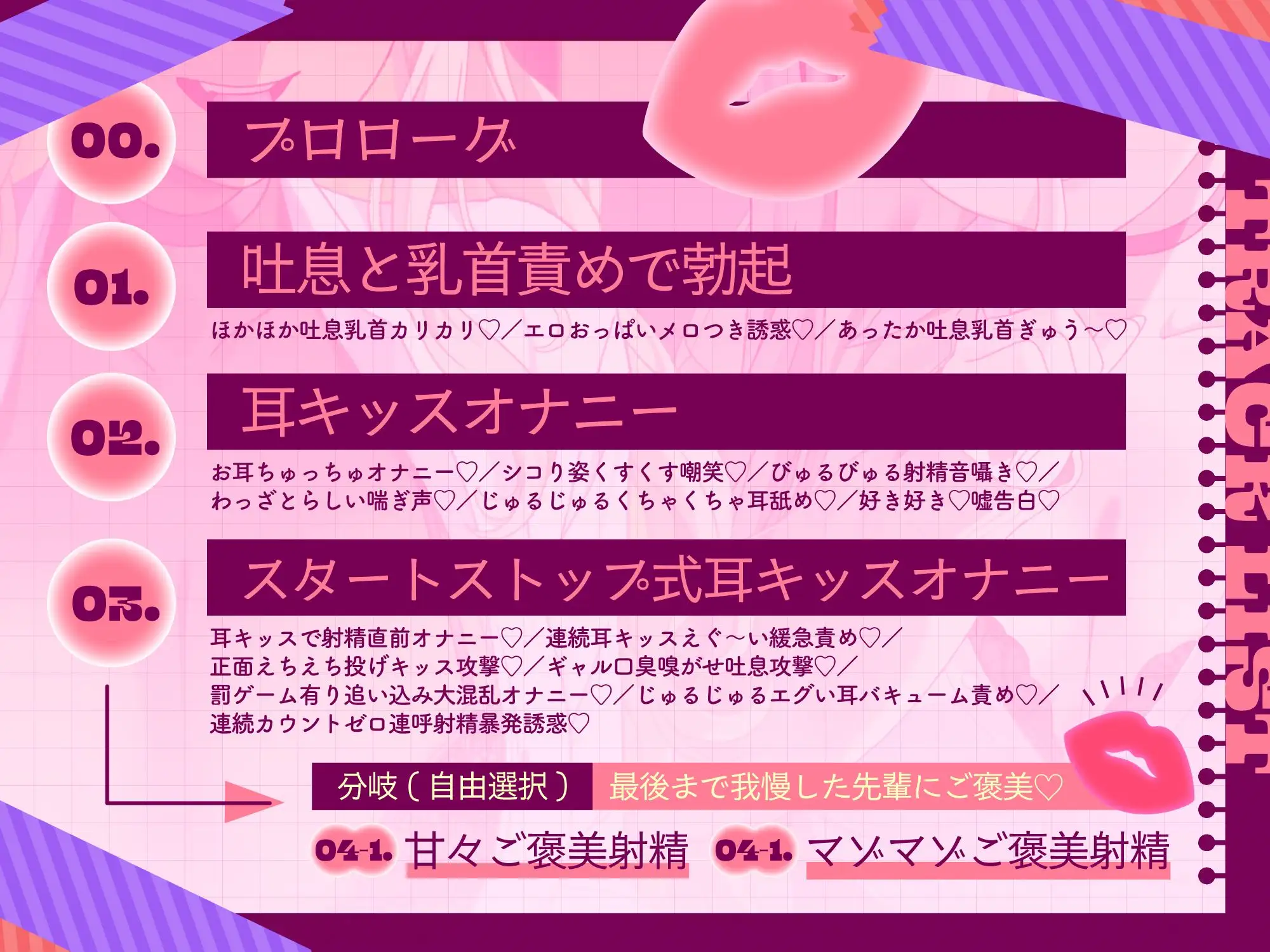 耳キッスオナニー ドスケベえっちな後輩ギャルたちのお耳ちゅっちゅ♡に合わせてとろとろシコシコ♡