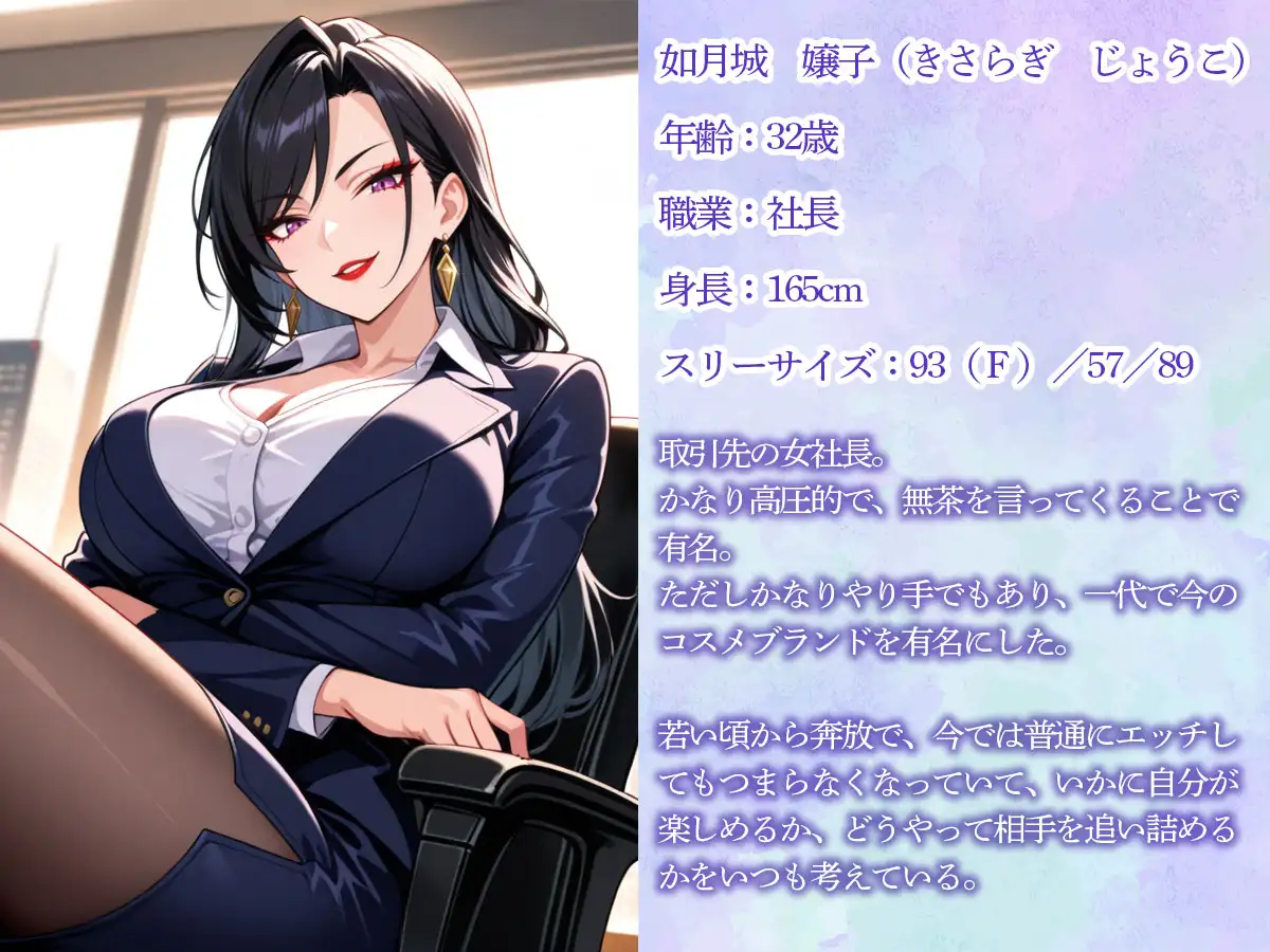 【逆NTR】営業部の同期と社内結婚した俺。ある日、大失態で取引先の女社長に妻と謝罪に行ったら…