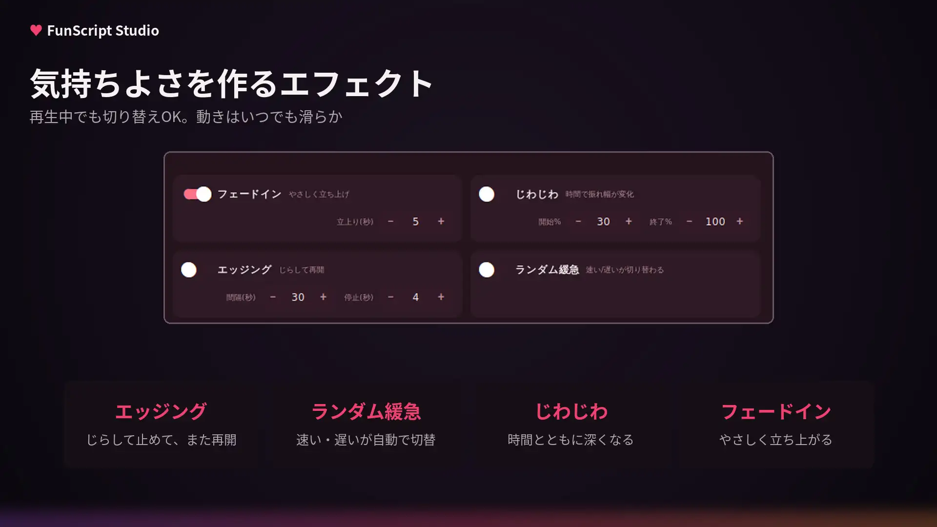 FunScript Studio ～電動オナホが無限に動き続ける波形ジェネレーター(The Handy / OSR2 / SR6 対応)～