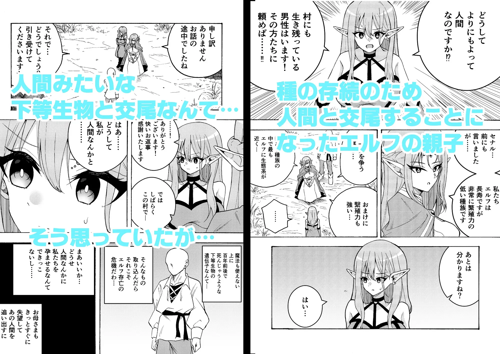 人間を見下すエルフ母娘を人間ち〇ぽで孕ませるまで。