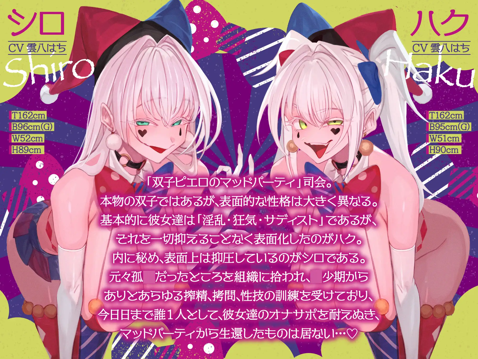 【前半:オナサポ】【後半:お仕置き逆レ】オナサポ搾精SHOW TIME〜借金漬けの貴方は双子のピエロのオナサポ我慢ゲームで人生逆転〜