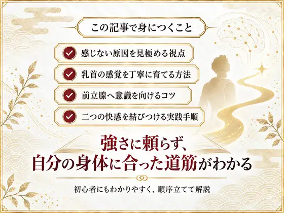 前立腺マッサージ器 挿れるだけでは気持ちよくなれない 乳首と前立腺を結びメスイキできる身体へ導く 究極快楽メスイキを発動させるための「乳首と前立腺快楽の繋げ方」