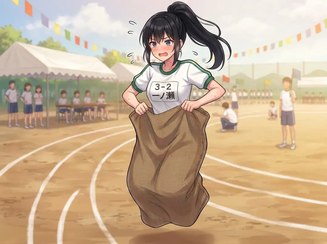 憧れの美少女が、体育祭の障害物競走で粉まみれ！?