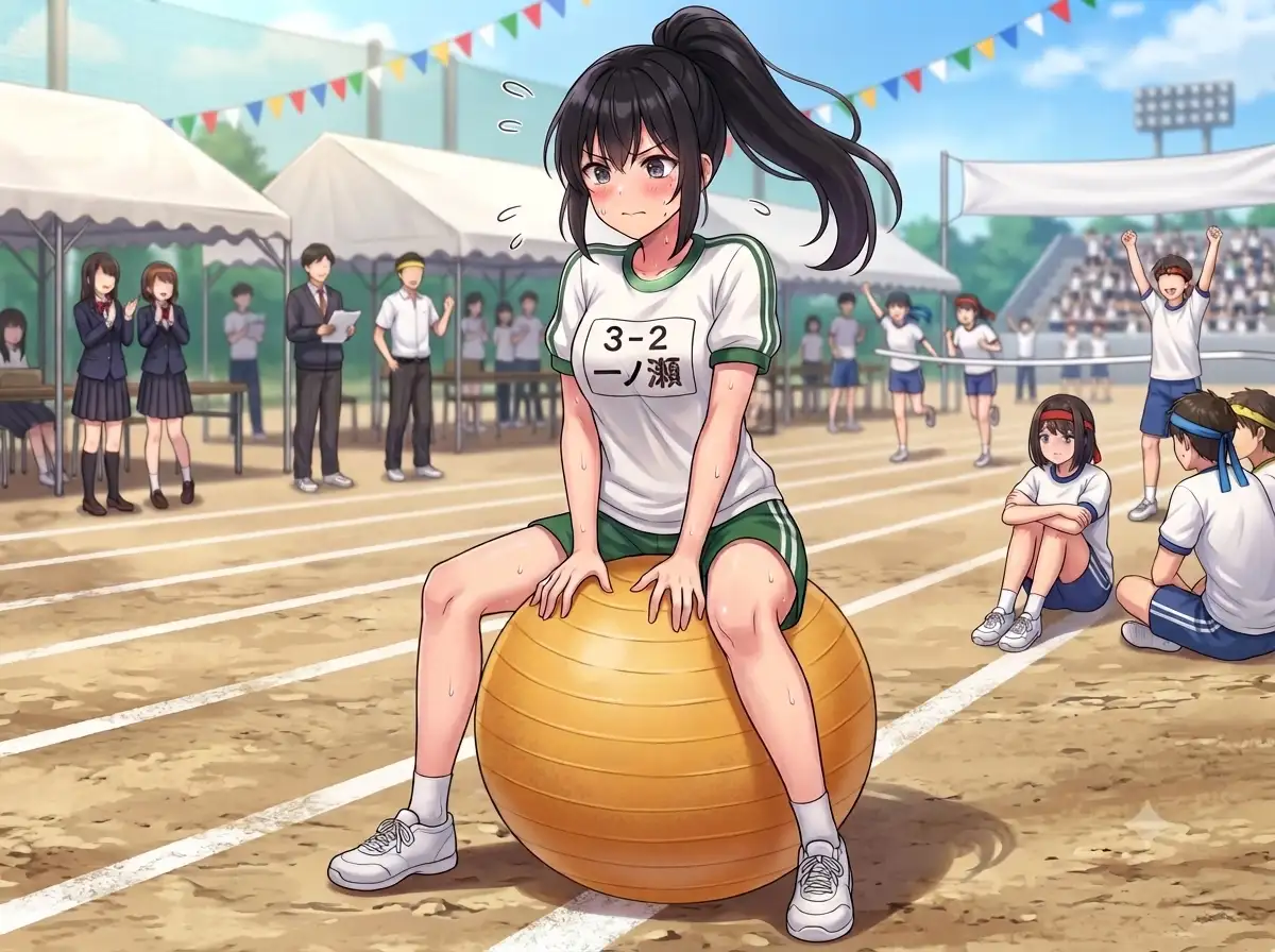 憧れの美少女が、体育祭の障害物競走で粉まみれ！?