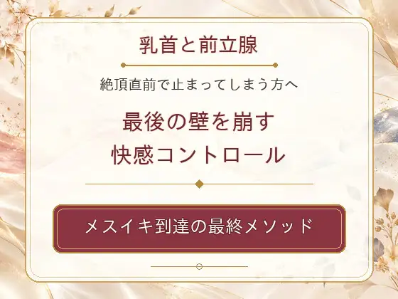 乳首と前立腺 絶頂直前で止まってしまう方へ 最後の壁を崩す快感コントロール メスイキ到達の最終メソッド