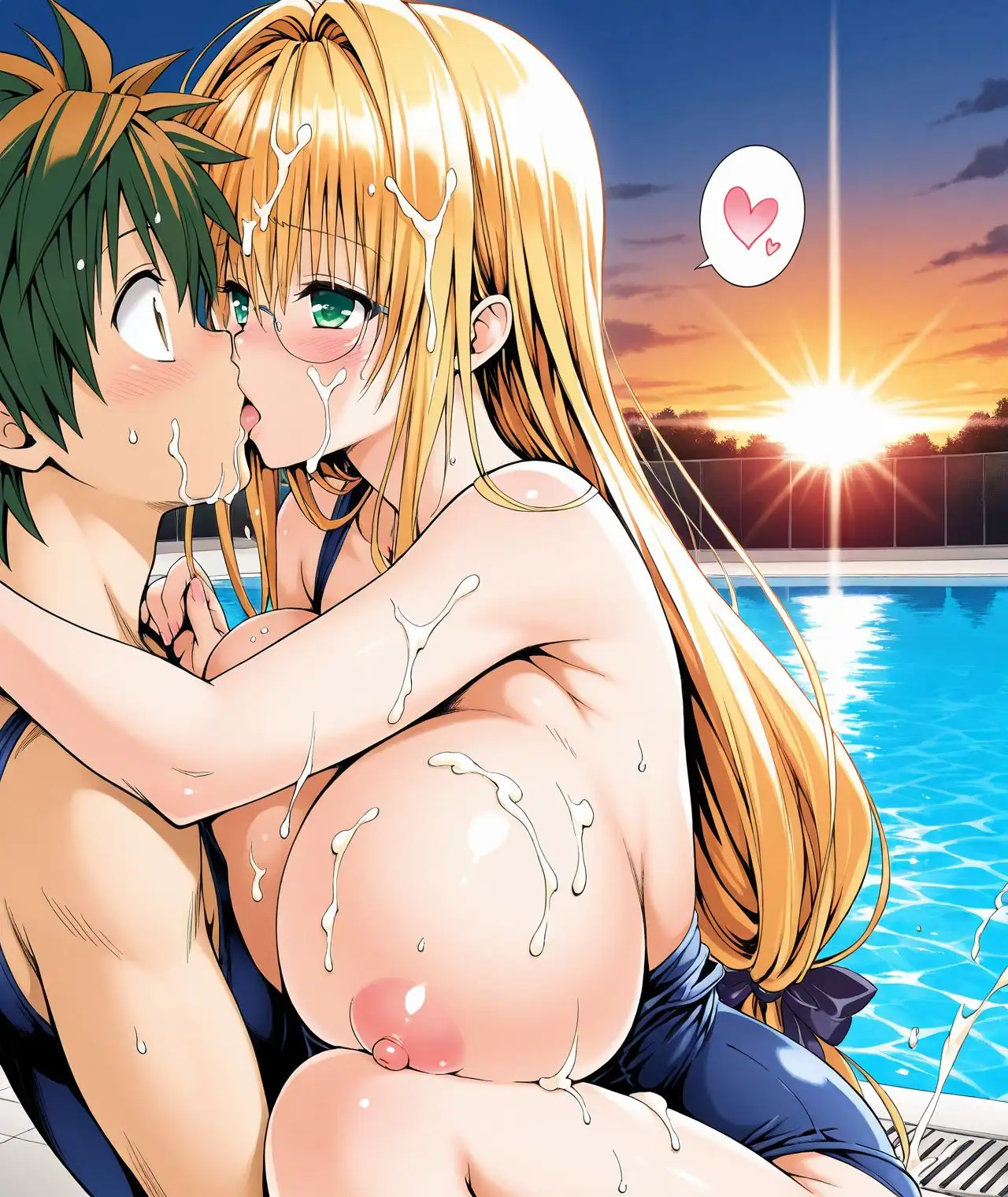 【アクシデンTo LOVE】【CG集TLT1対応】【スク水】金髪巨乳ドジっ子天然美人教師ティア先生と学校のプールでスク水ラブラブあまあまエッチ
