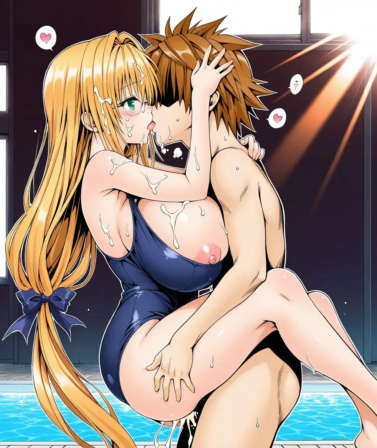 【アクシデンTo LOVE】【CG集TLT1対応】【スク水】金髪巨乳ドジっ子天然美人教師ティア先生と学校のプールでスク水ラブラブあまあまエッチ