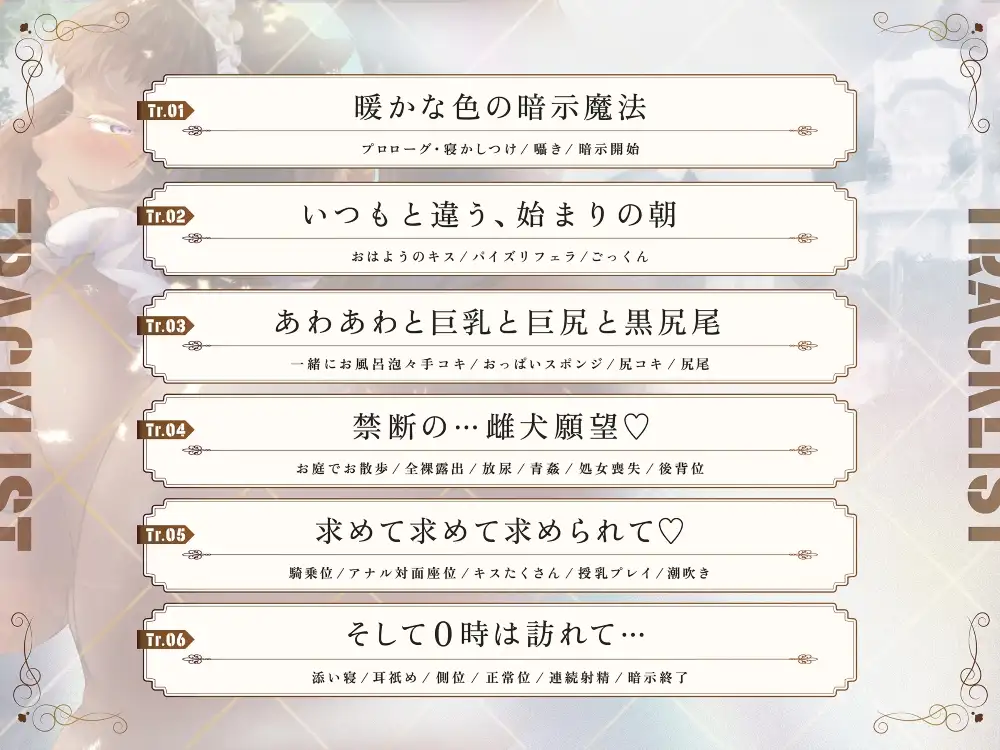 【獣人/母性】ムッツリ褐色奴○とのドスケベな1日～暗示魔法で甘々&雌犬化♡～(CV.夏目ミカコ)