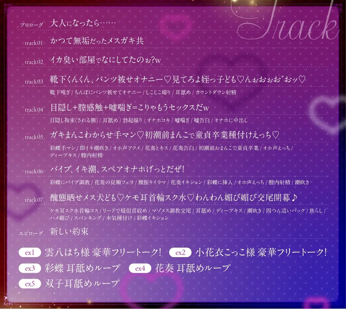 【2周年記念作品♪】彩蝶と花奏はマゾペット～生意気双子わからせ調教♪ オホ声ハメ媚びヤリ放題♪俺だけの雌犬奴○といちゃ甘ぐちゅパコ種付け交尾～【CG集90P！】