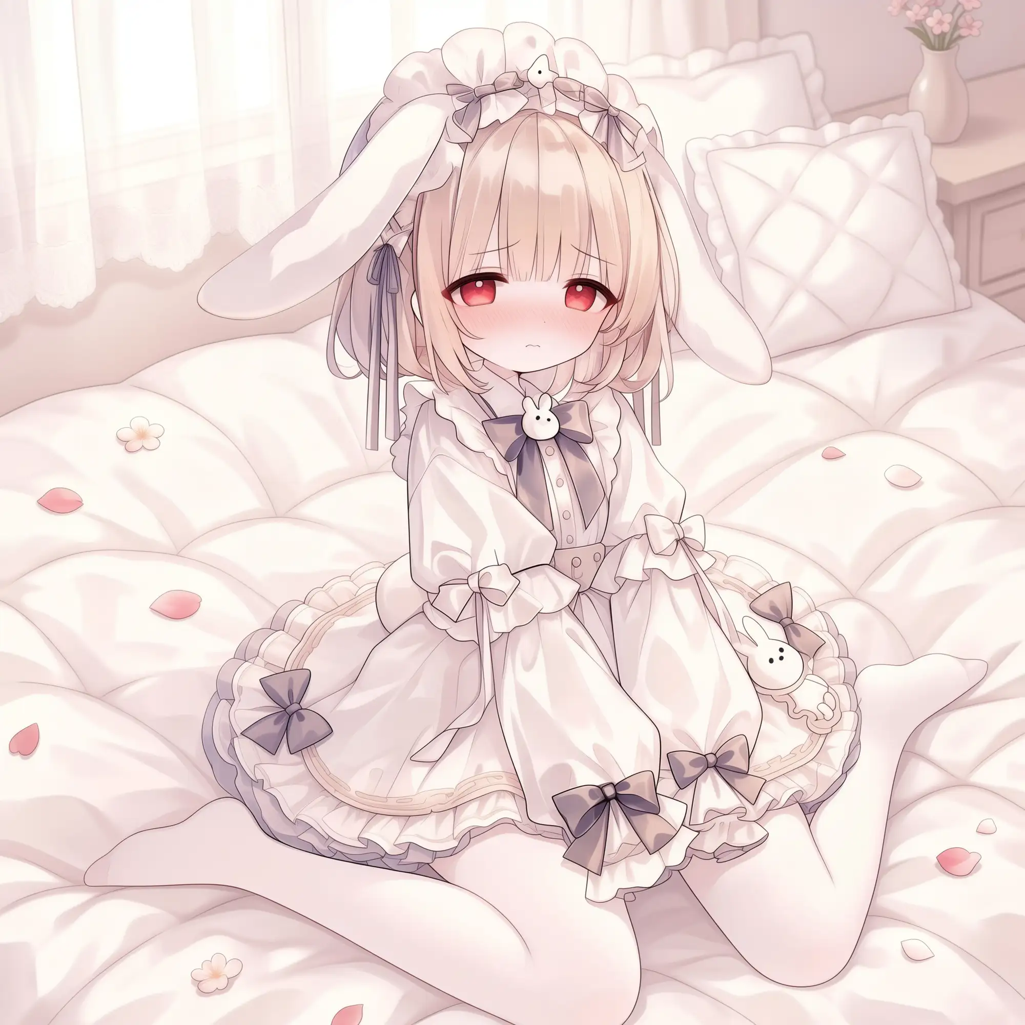 匂いフェチな白タイツうさみみ〇女の発情おねだりお仕置き交尾
