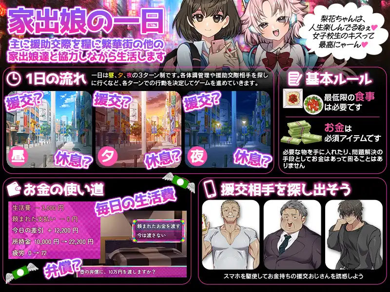 家出娘の援交生活SIM