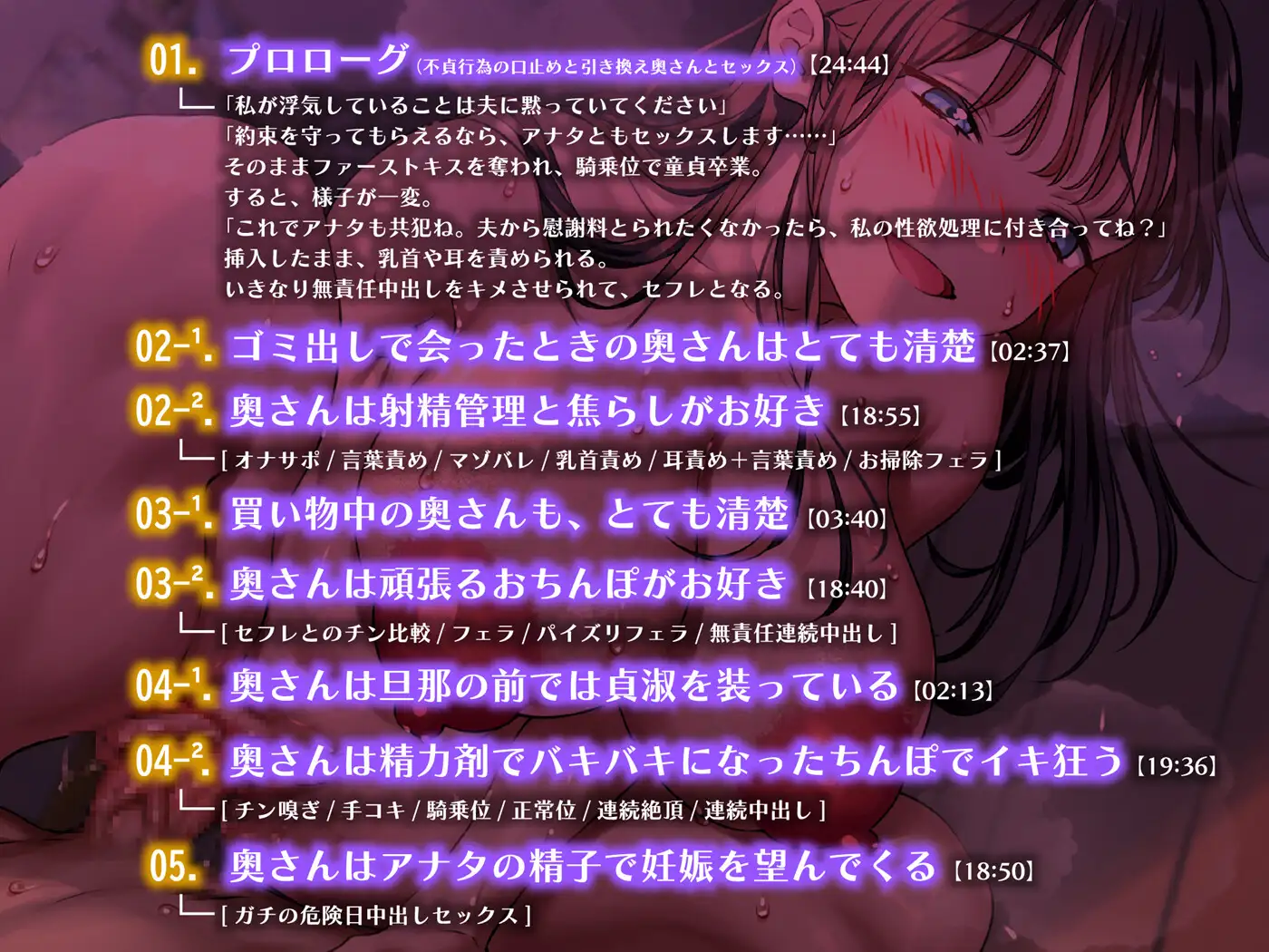 【やばぁ～い女】隣の奥さんの弱みを握ったつもりが無責任中出しさせられました【外見は清楚だけど中身はビッチな昼顔妻♡♡♡】