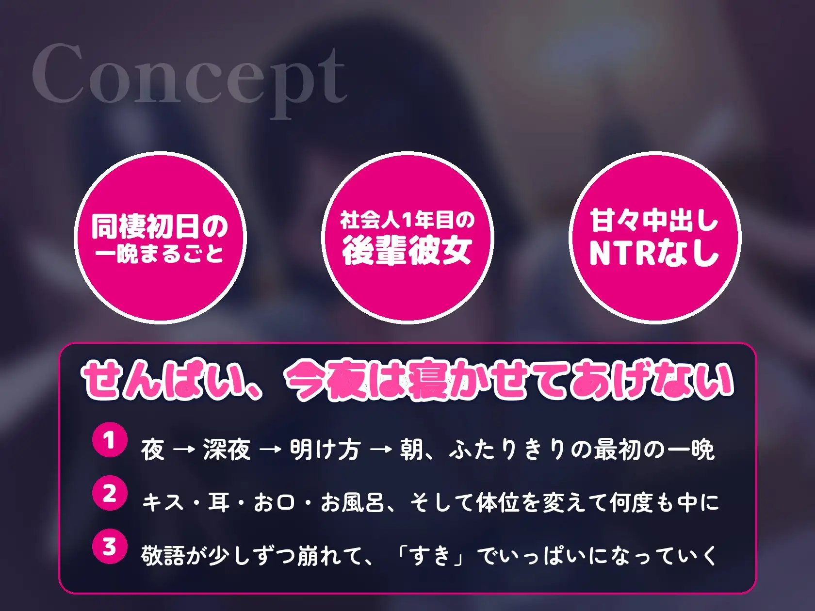【64分・甘々中出し】同棲初日の夜、社会人1年目の後輩彼女が「せんぱい、今夜は寝かせてあげない」って朝まで何回もおねだりしてくる