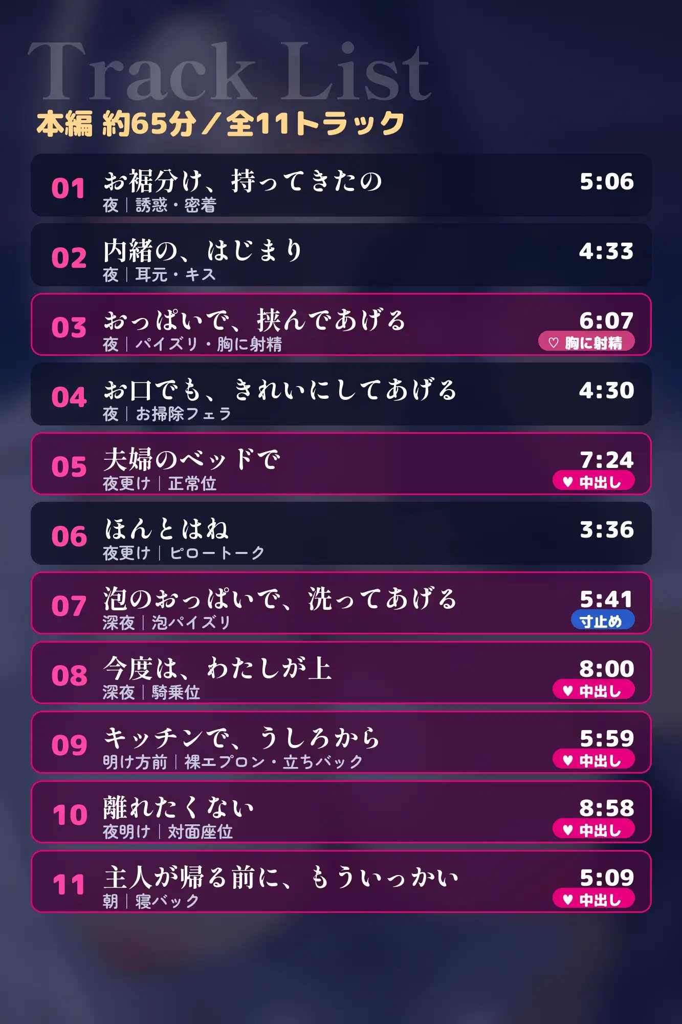 【爆乳人妻と浮気中出し×5回】夫が出張の夜、隣の奥さんに「主人には内緒ね」とパイズリ、夫婦のベッドで朝まで甘やかされる【65分】