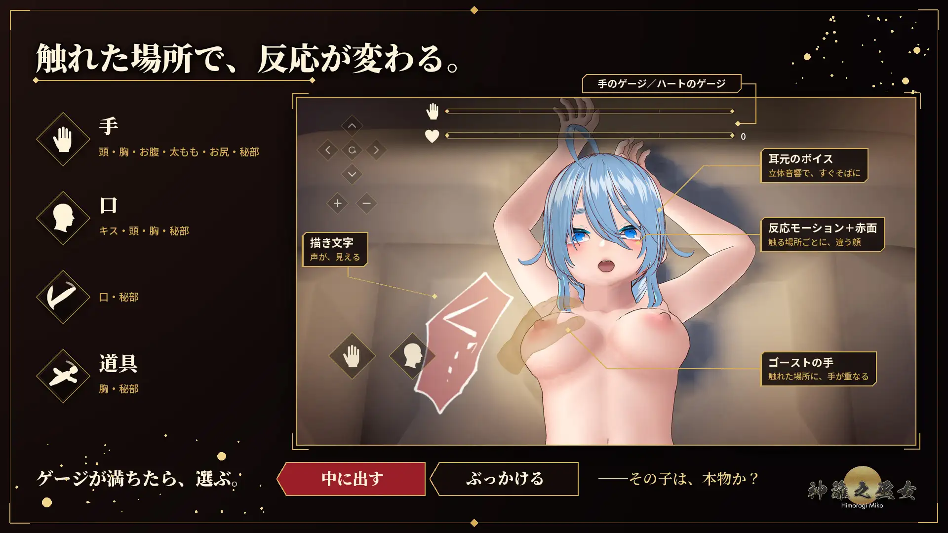 【フル3DVRおさわり】本物には中に、偽物には外に。─サキュバスが化けた巫女を見破れ─神籬之巫女【VR版】