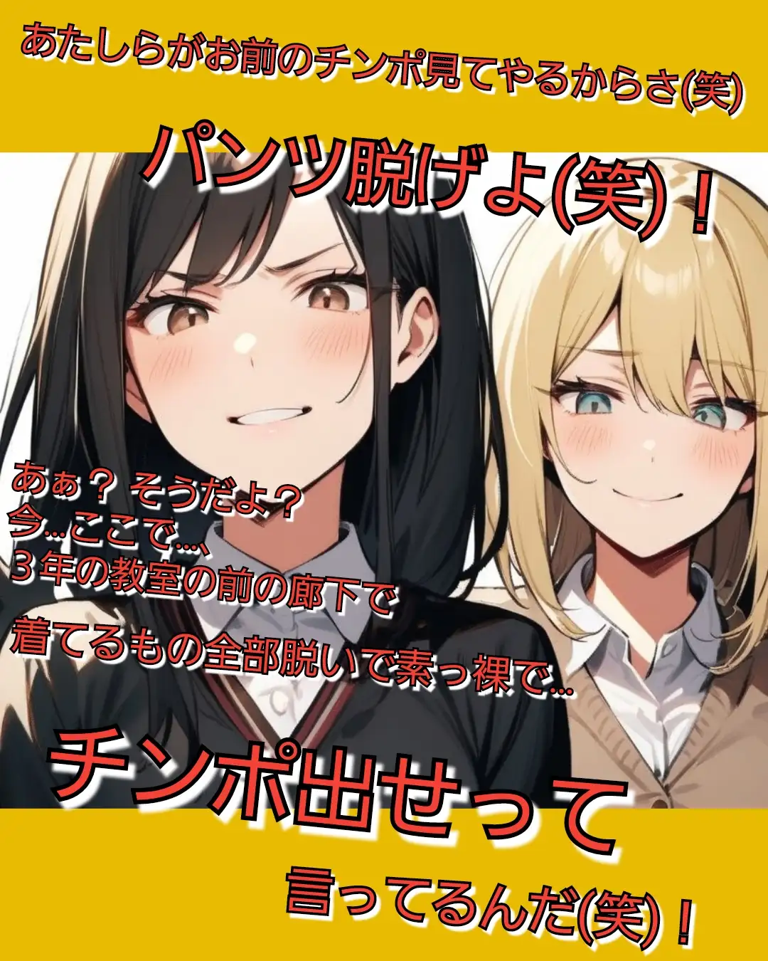 空想女学園のM男いじめ♡ 『校内を全裸でオナニーしながら歩かされる話』