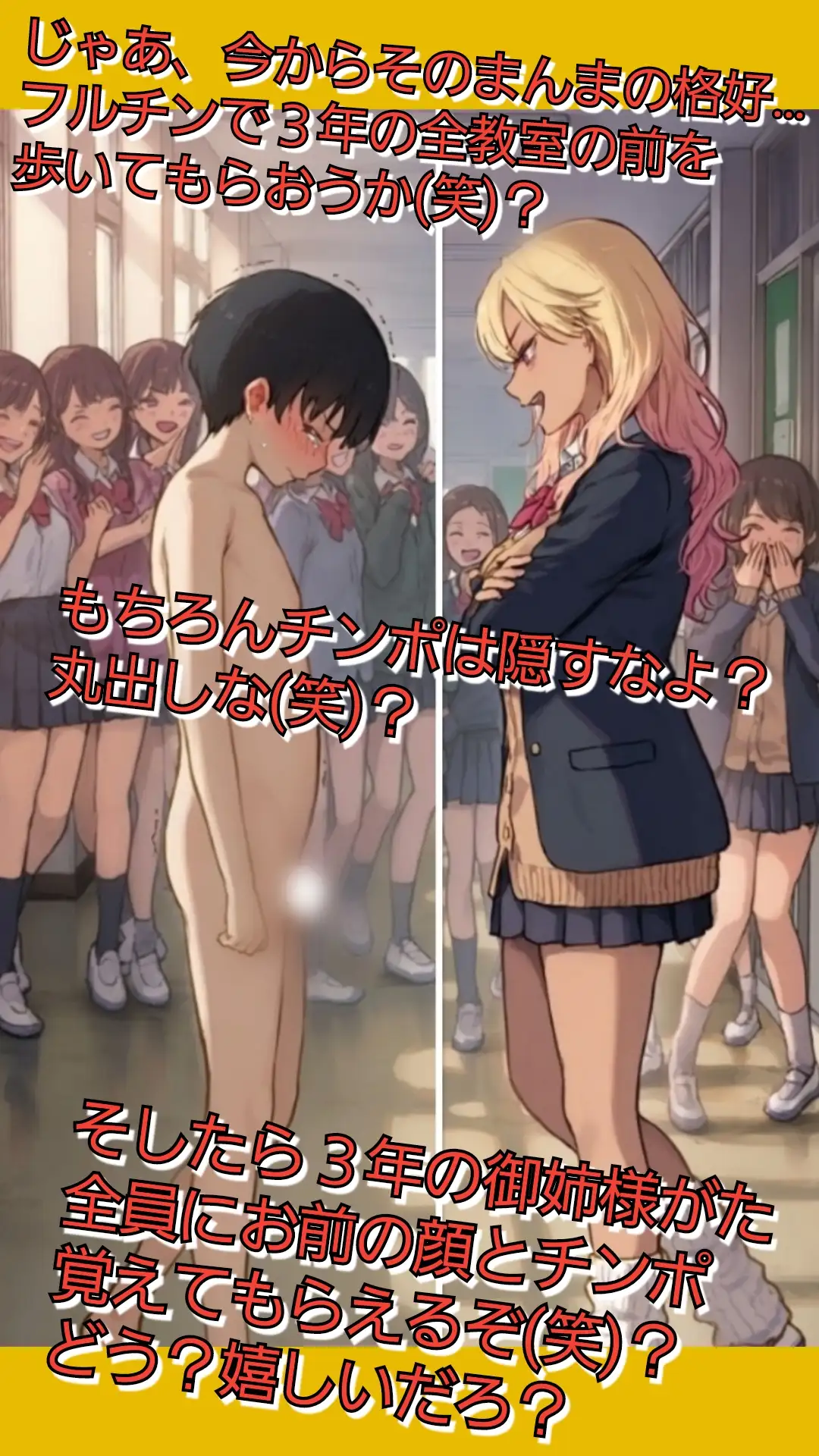 空想女学園のM男いじめ♡ 『校内を全裸でオナニーしながら歩かされる話』
