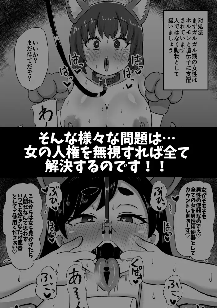 男女問題なんて女の人権を無視すれば解決するんだよ！！